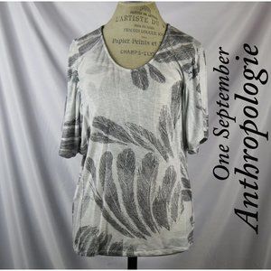 Anthropologie One September Feathers Blouse S